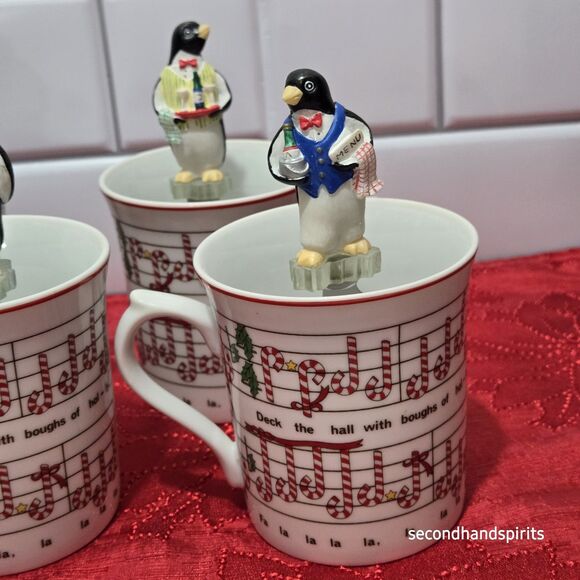 Deck The Halls With Penguins And Candy Canes.Dip Cups And Spreaders Christmas - Picture 7 of 15